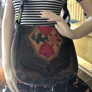 Vintage leather boho purse